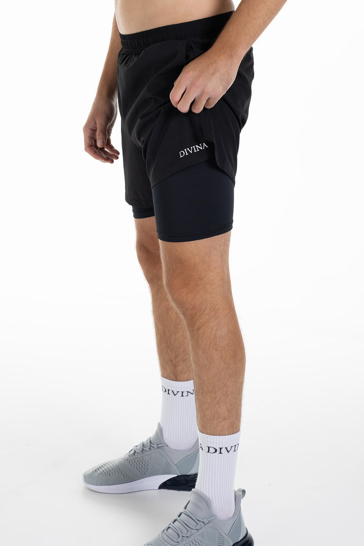 2 in 1 Shorts Fungor Black Detail