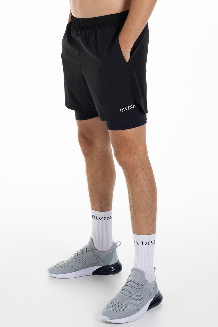 2 in 1 Shorts Fungor Black Side