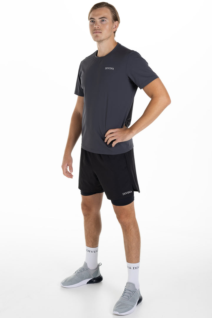 Fungor Black Shorts + Smooth Grey T-shirt