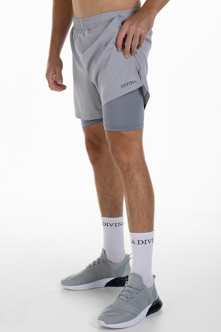 2 in 1 Shorts Fungor Grey Detail