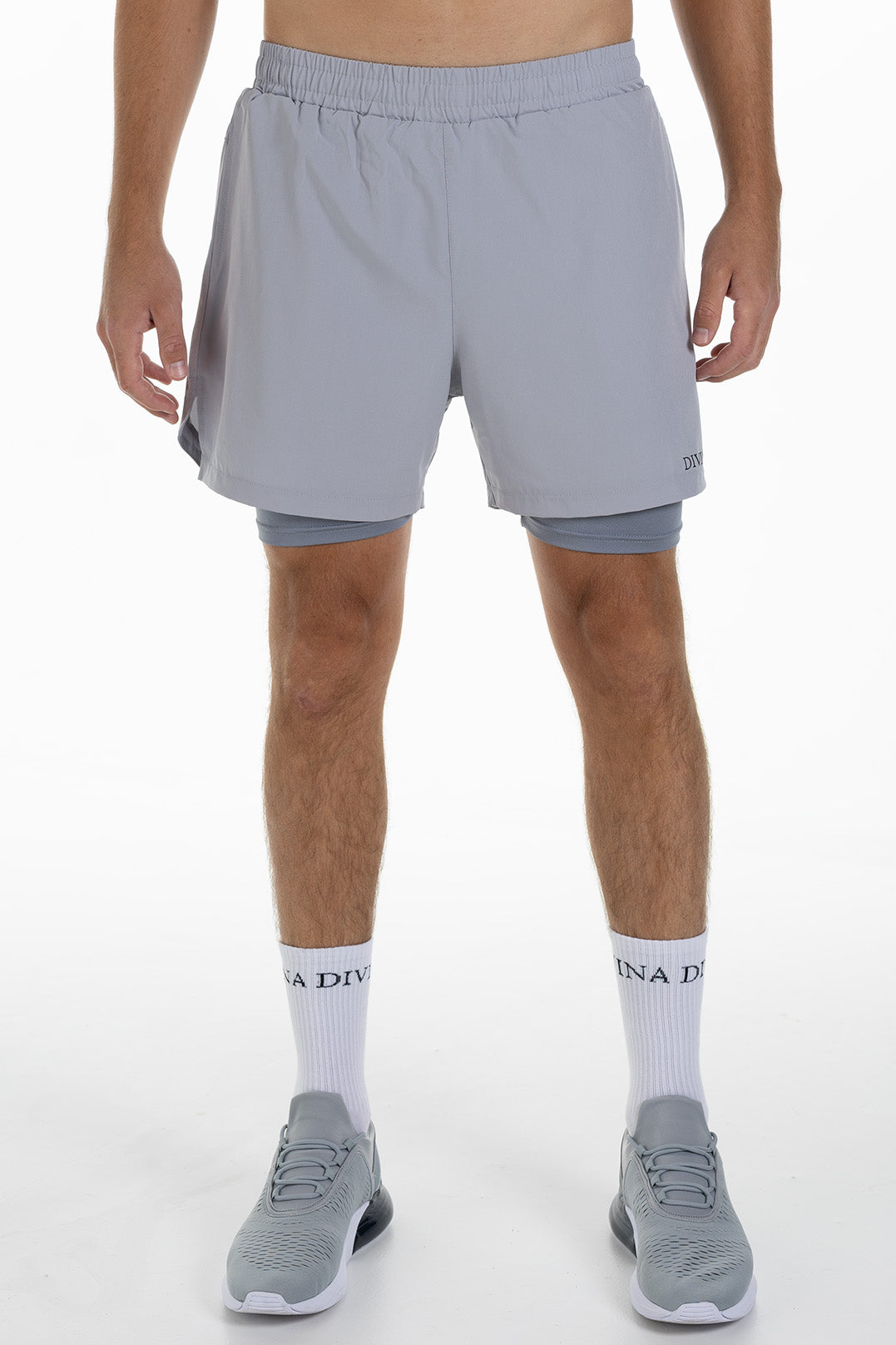 2 in 1 Shorts Fungor Grey Front