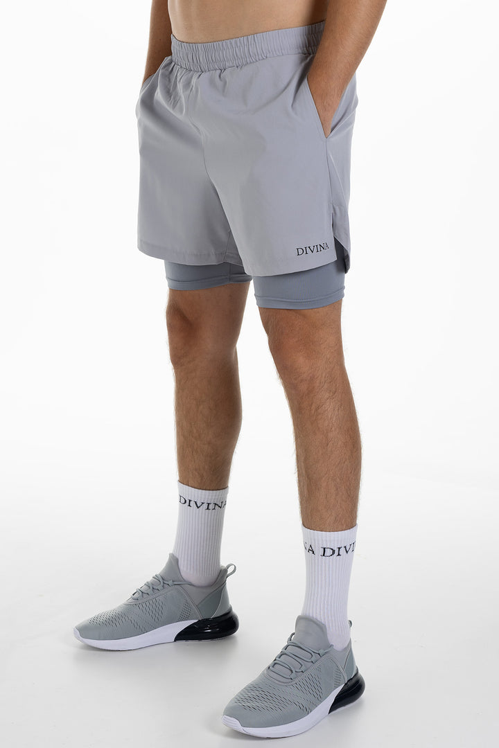 2 in 1 Shorts Fungor Grey Side