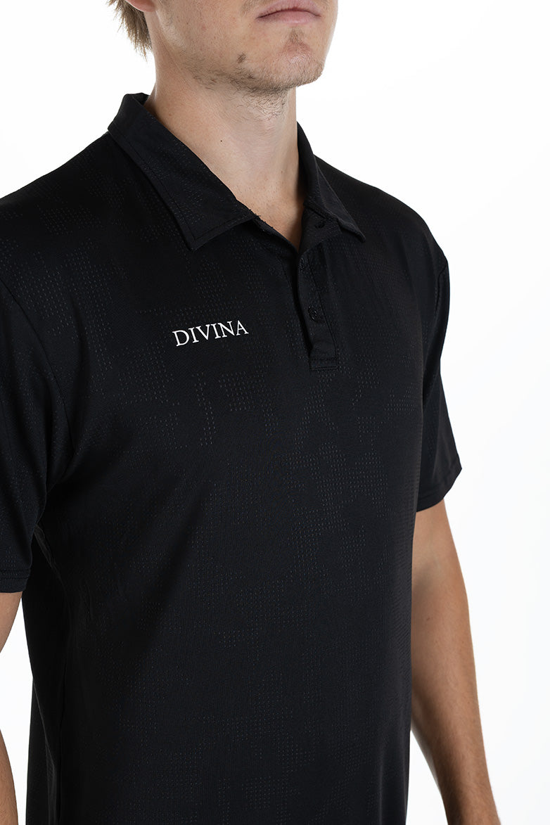Divina Golf Polo Caligo Black Fabric - Men