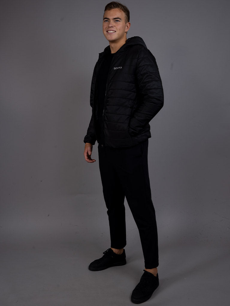 Dunjacka Herr svart helkropp