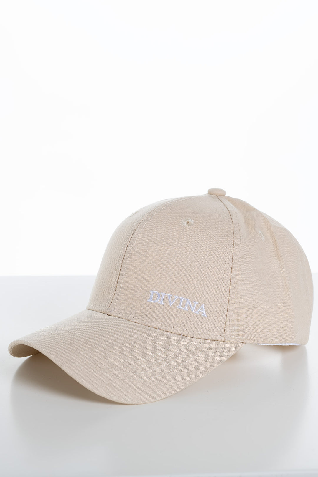 Linen Fabric Cap With small embroidered Divina logo