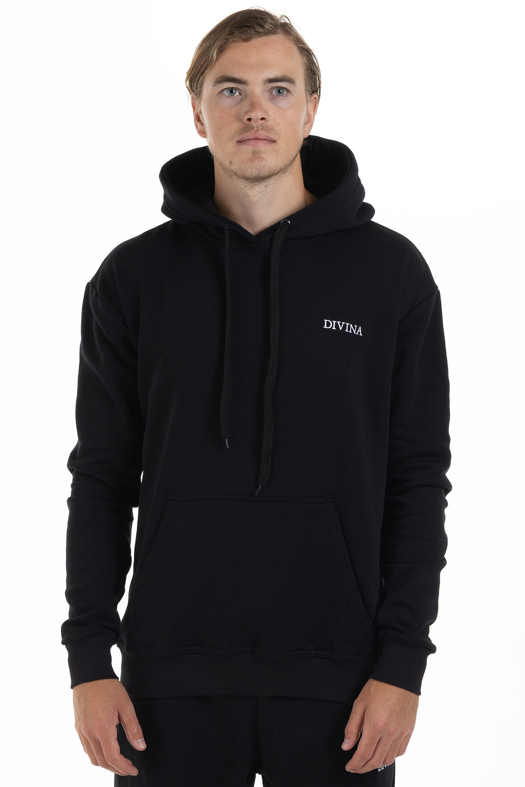 Hoodie Comfy Black Front - Men