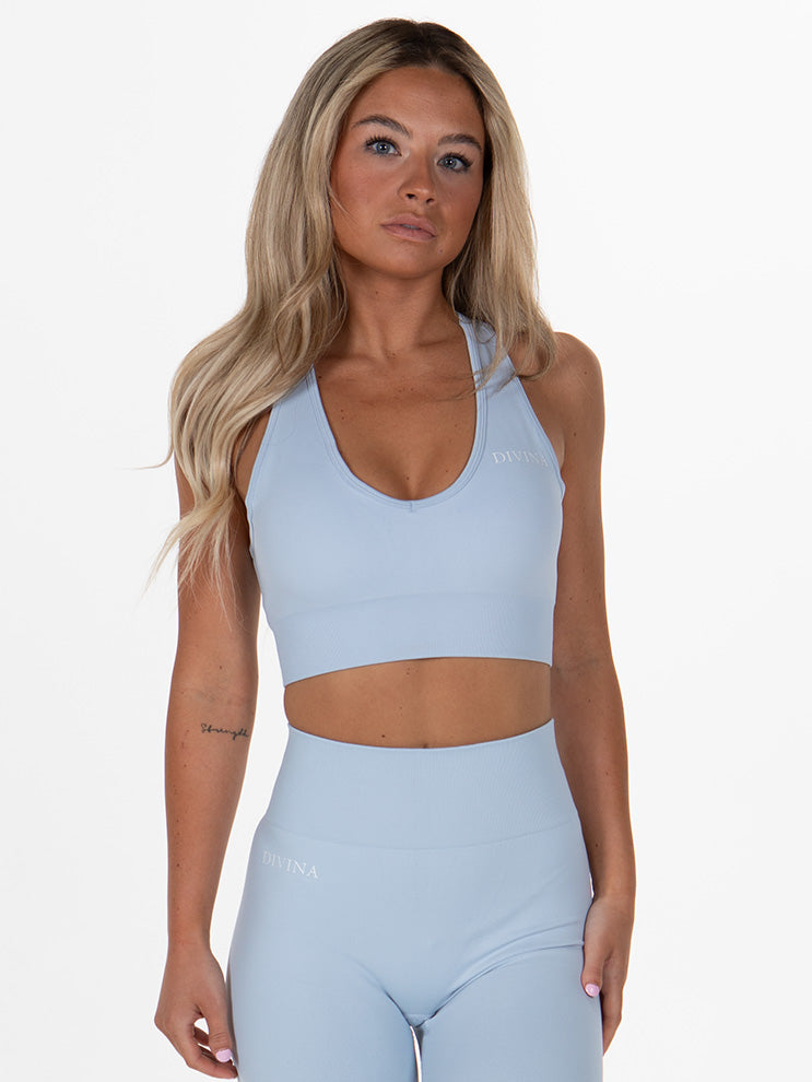 Light blue sports bra online