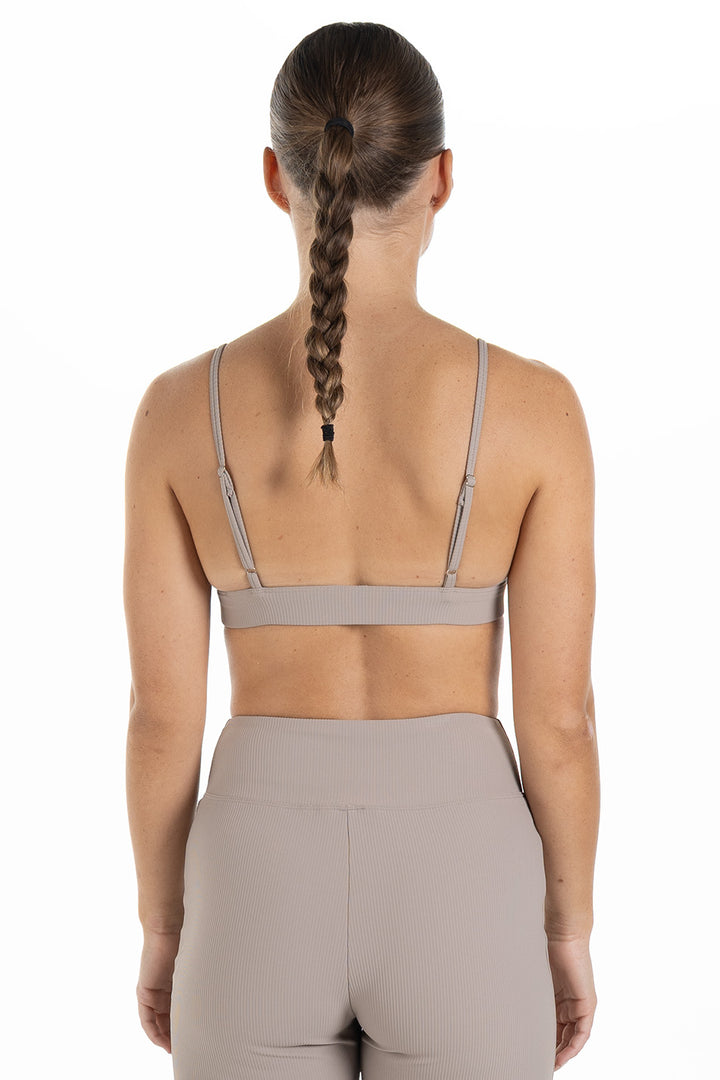 Ribbed Sports bra Palma Beige Back