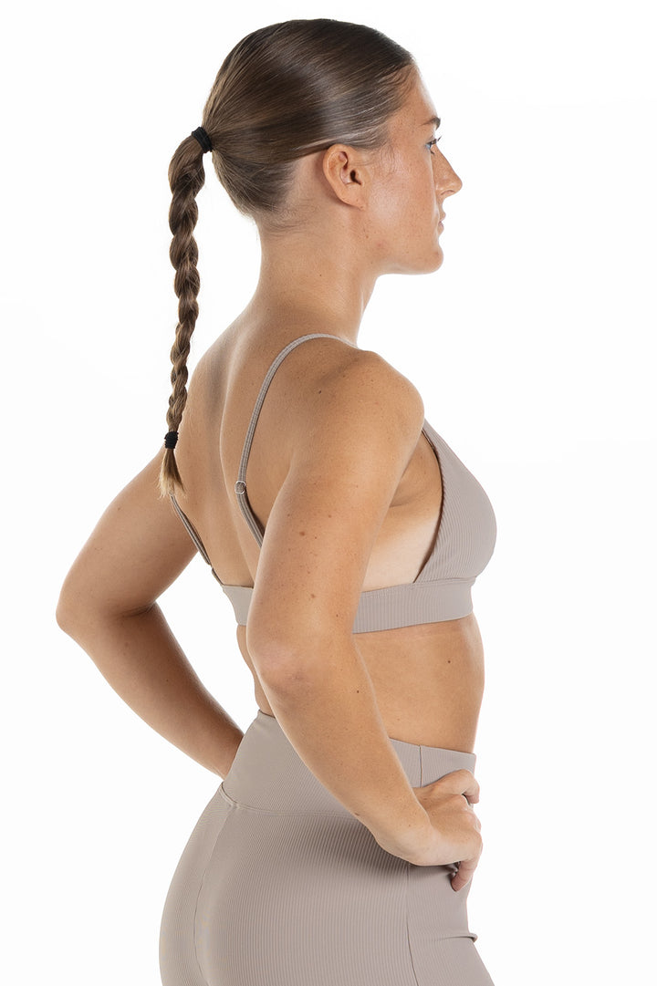Ribbed Sports bra Palma Beige Side