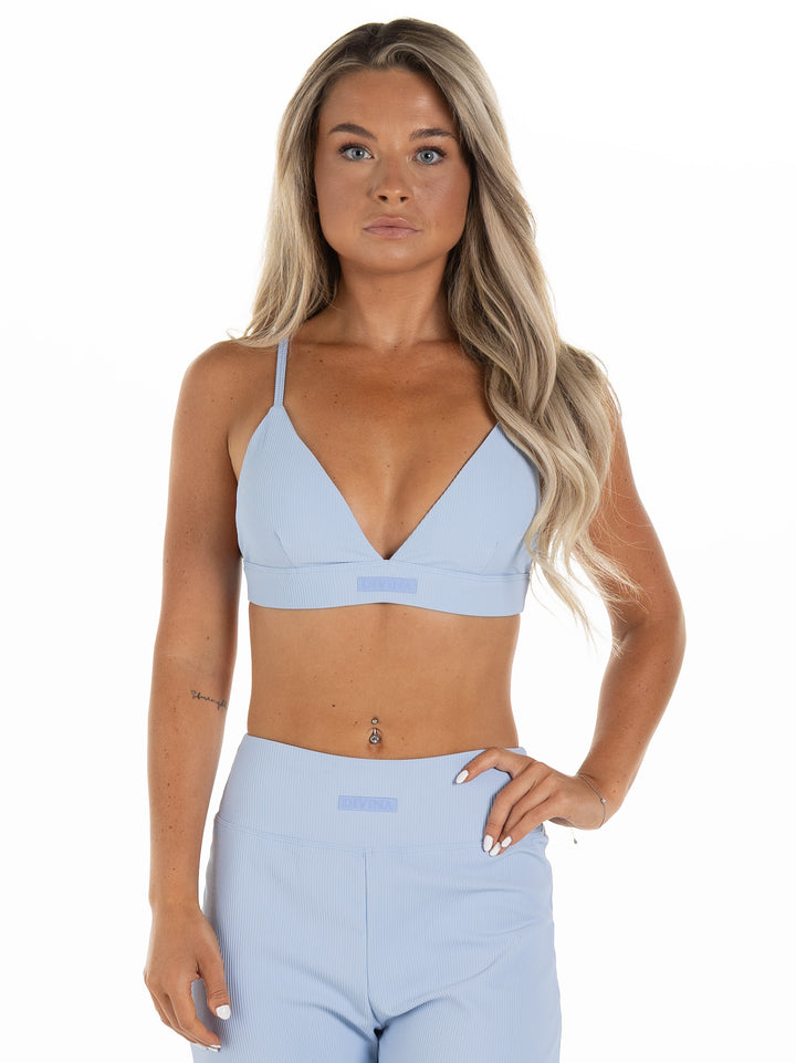 Ribbed Sports bra Palma Blue Front