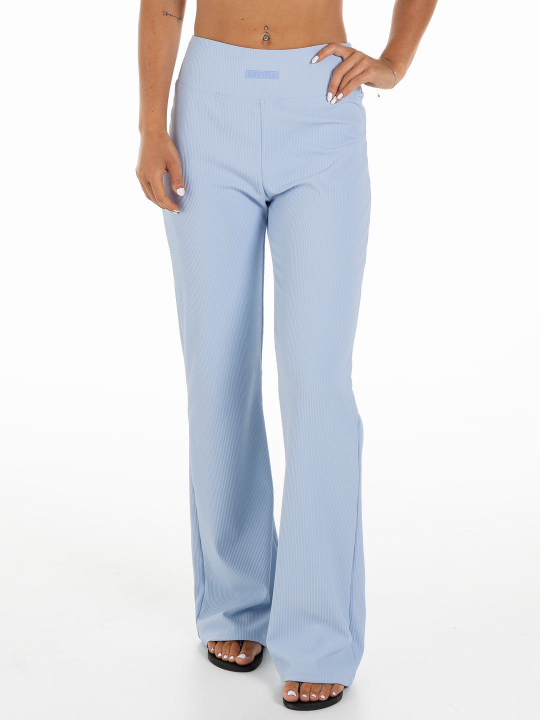 Ribbed Tights Palma Blue Front