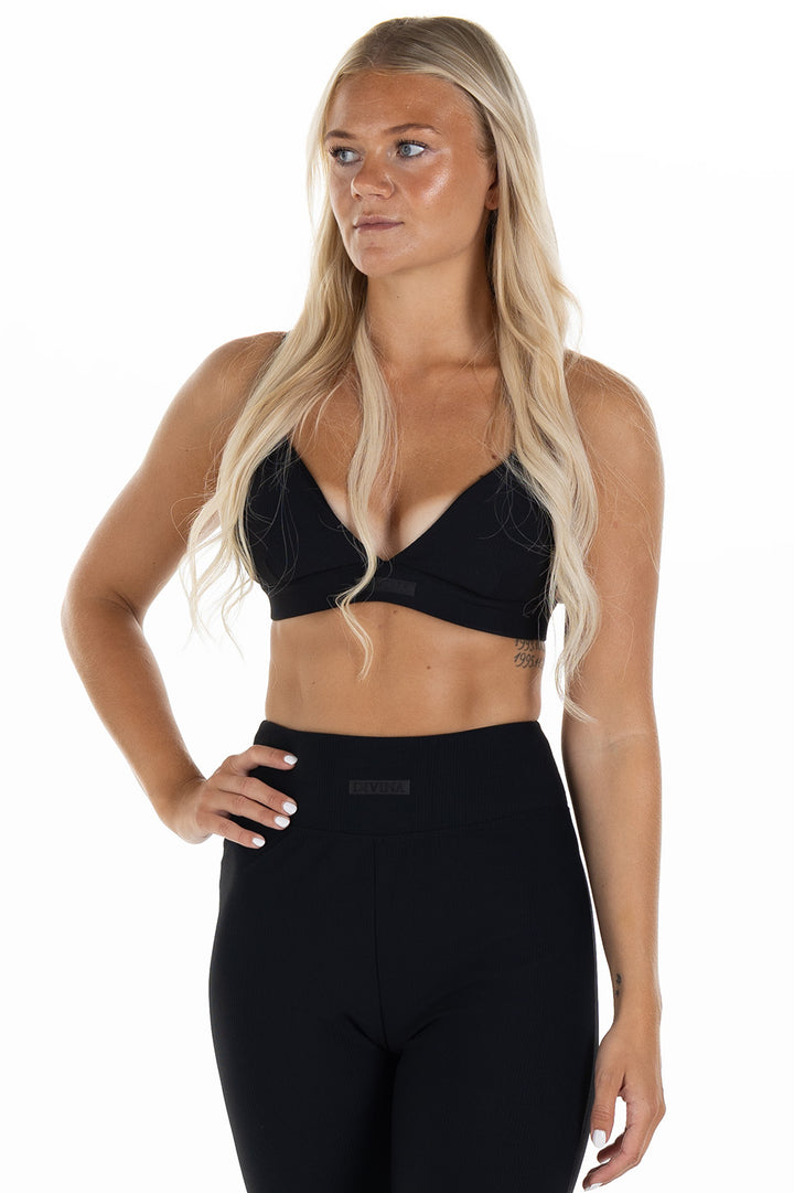 Ribbed Sports bra Palma Black Side