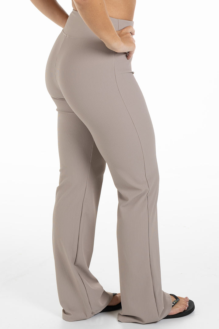 Ribbed Flare Tights Palma Beige Side