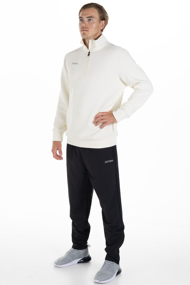 Lightweight fabric Pants Lenta Black Back + alf-zip Bonum Off-white