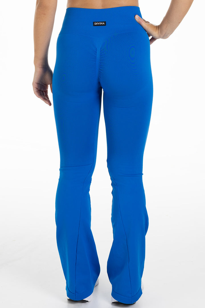 Seamless Scrunch Flare Tights Altum Blue Back