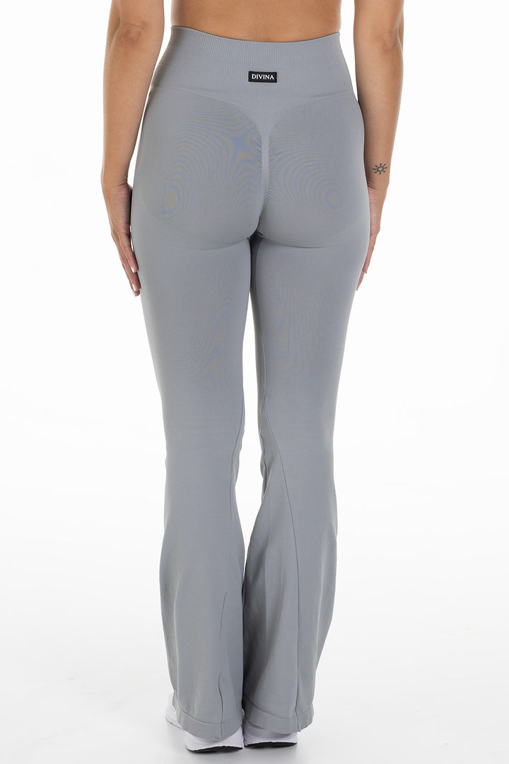 Seamless Scrunch Flare Tights Altum Grey Back