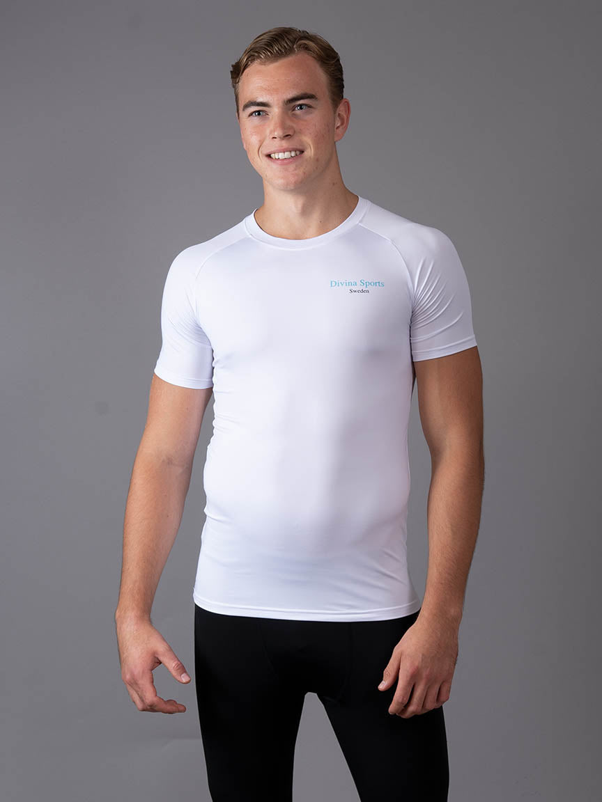 Compression t-shirt Adapt White front