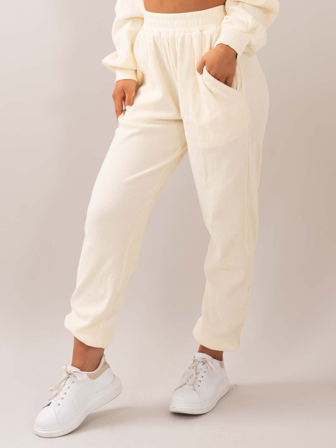 Air ribbed pants white side