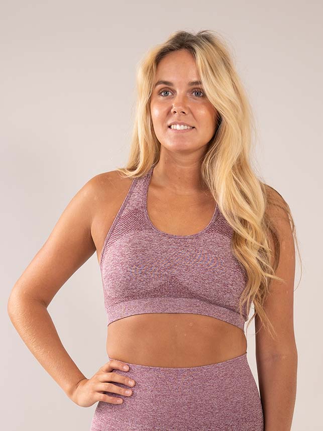 Angel Purple Seamless sports bra front