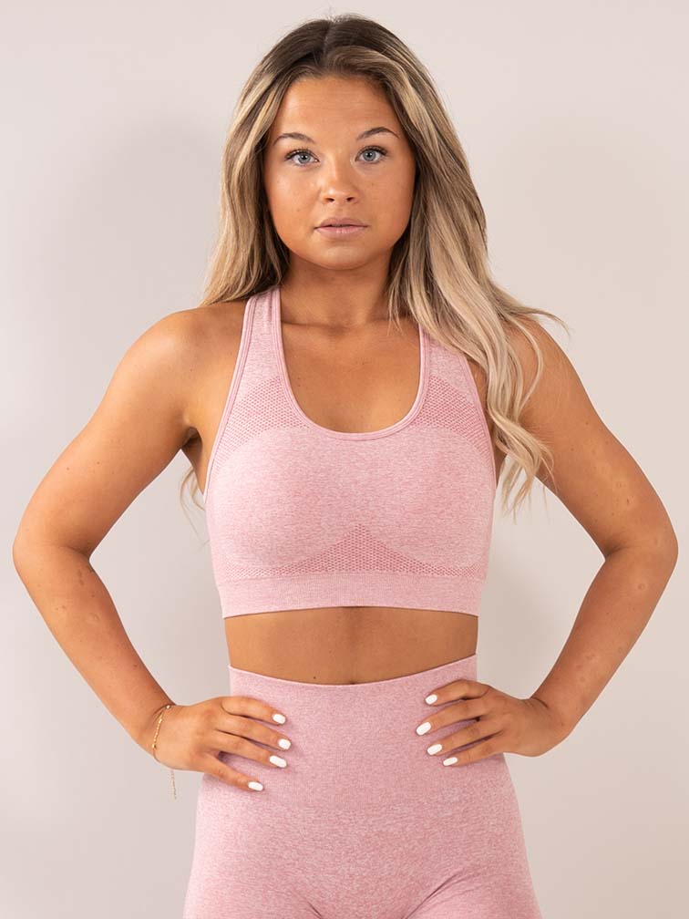 Angel pink Seamless sports bra front