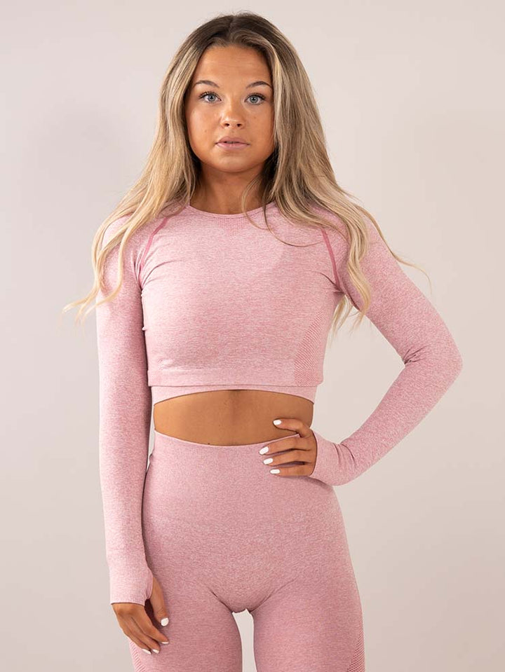 Angel pink Seamless Crop top front