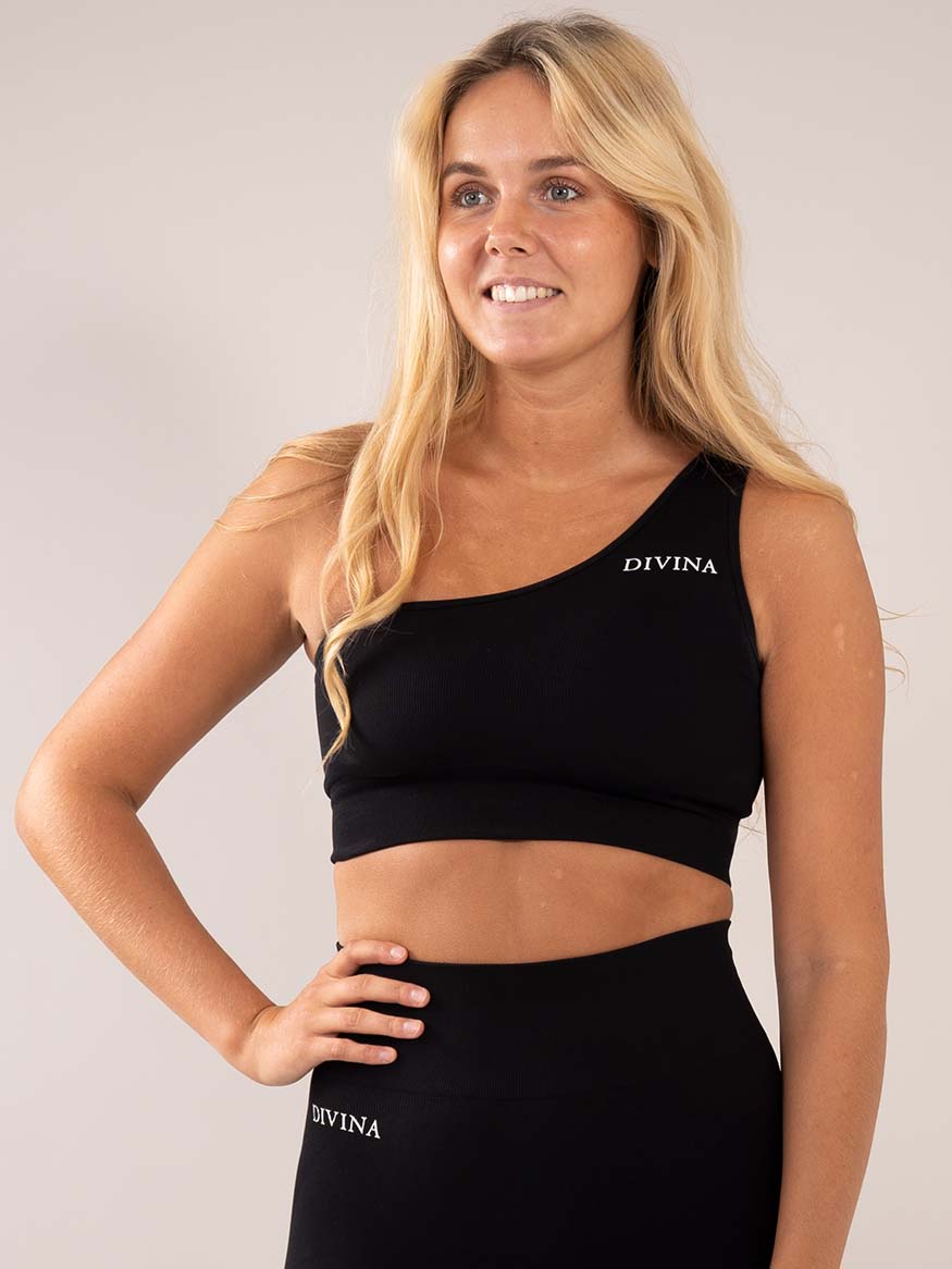 Aphrodite Seamless Sports bra black front