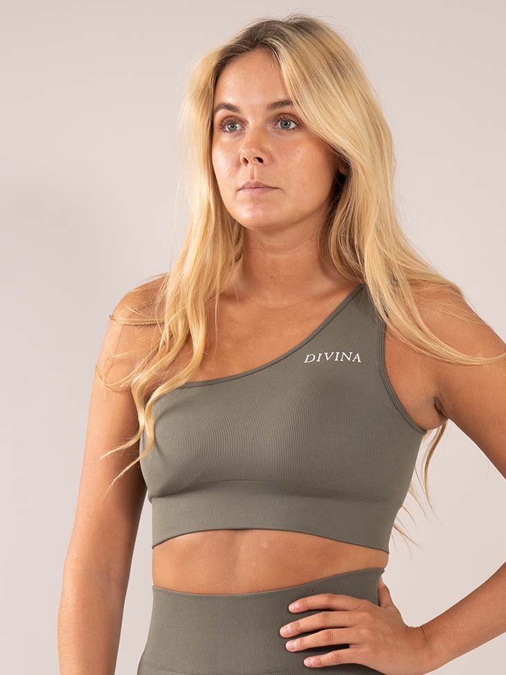 Aphrodite Seamless Sports bra green front