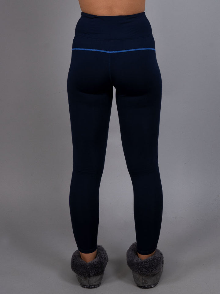 Fleece base layer tights navy back