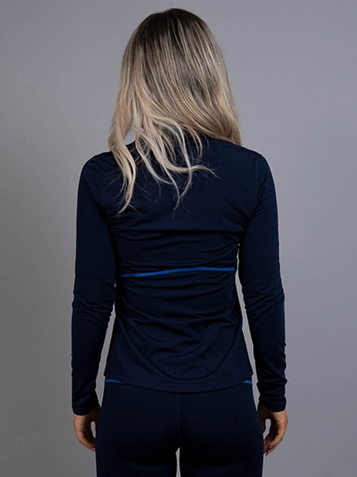 Fleece base layer top navy back