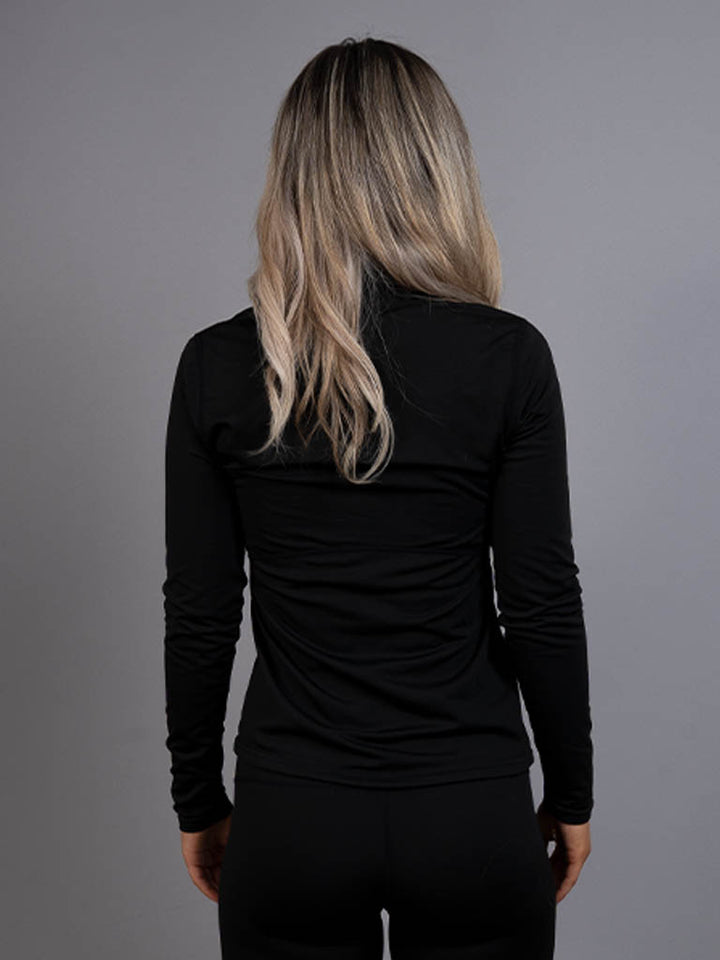 Fleece base layer top black back