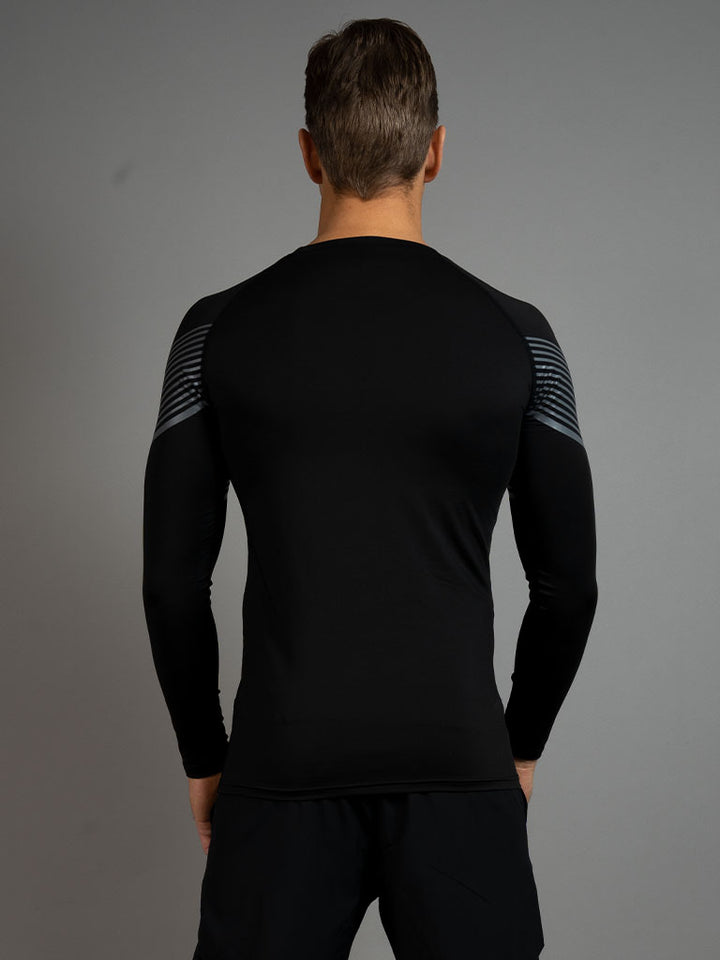 Long sleeve stripe black back