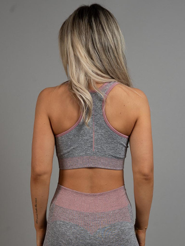 Dignus Seamless sports bra grey/pink back