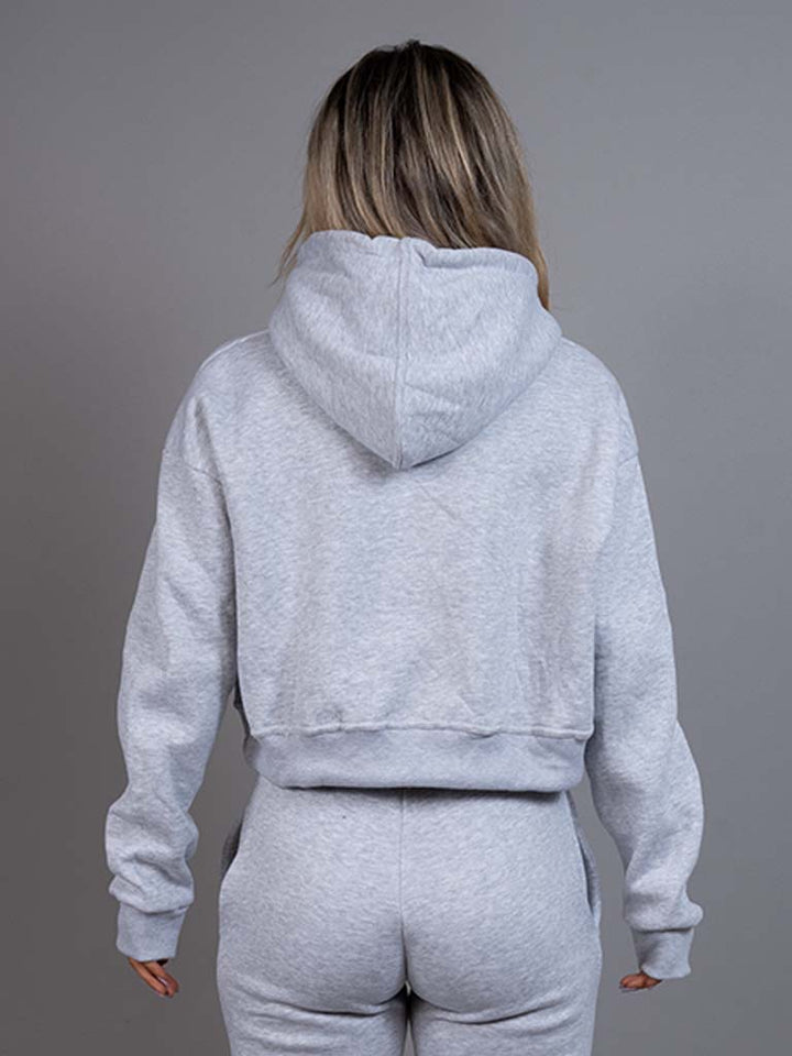 Cropped Hoodie comfy grey back