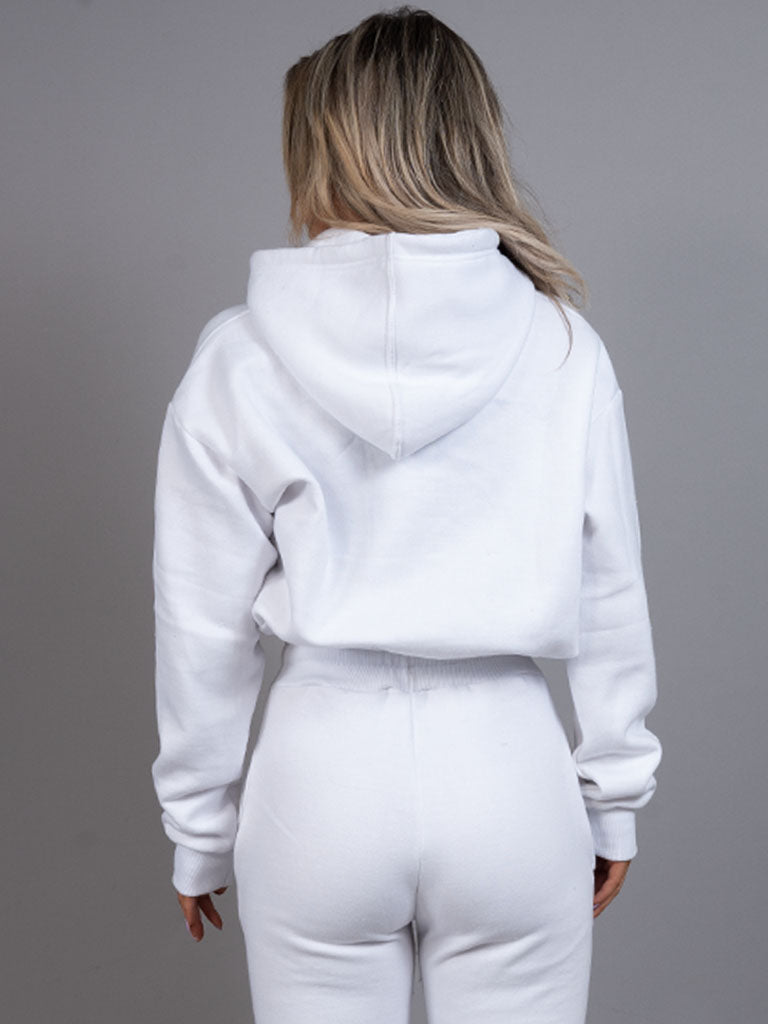 Cropped Hoodie comfy white back