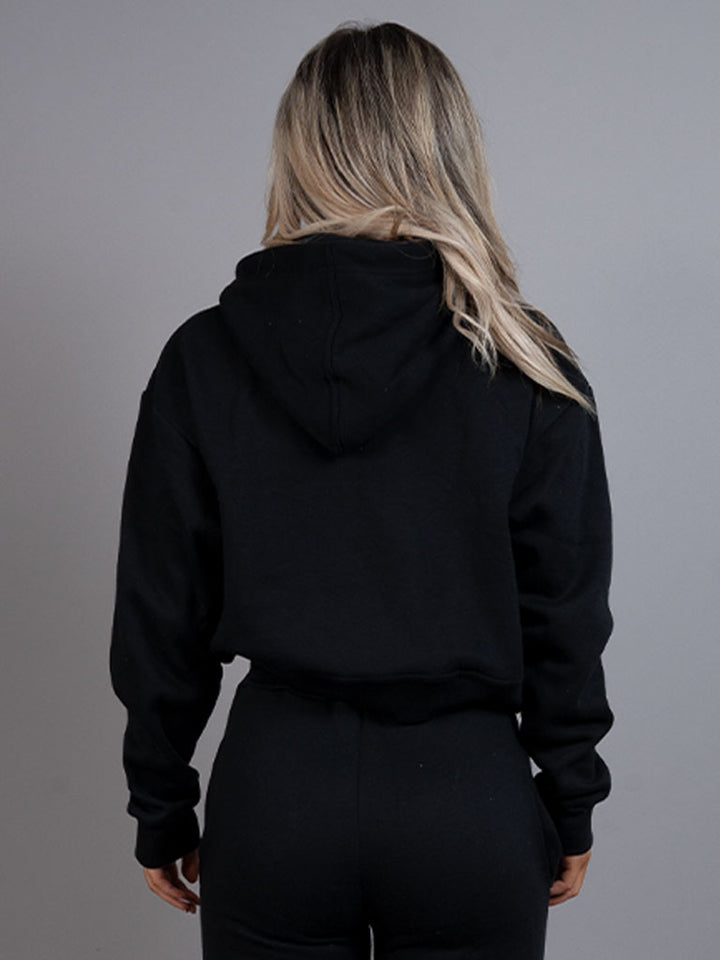 Cropped hoodie comfy black back