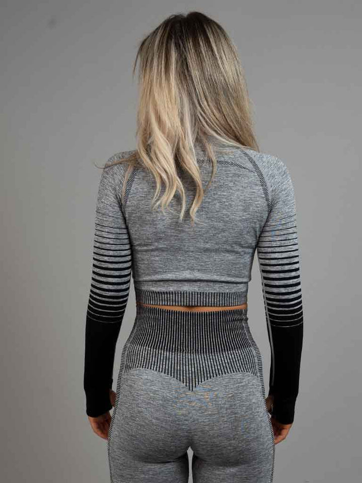 Dignus seamless crop top grey/black back