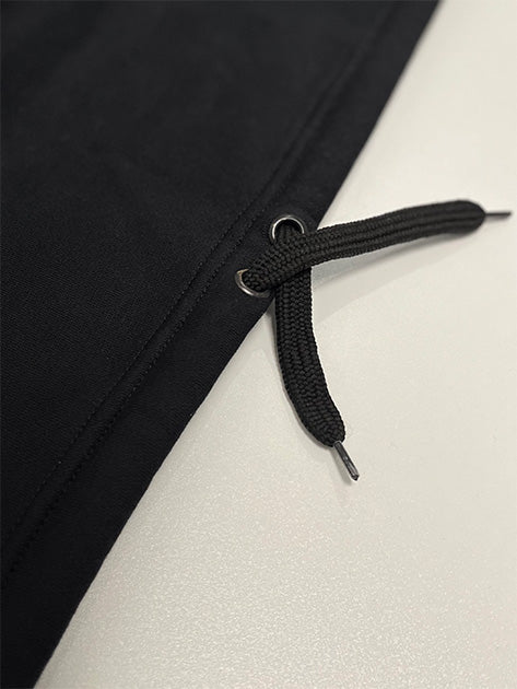 Black cropped hoodie detail