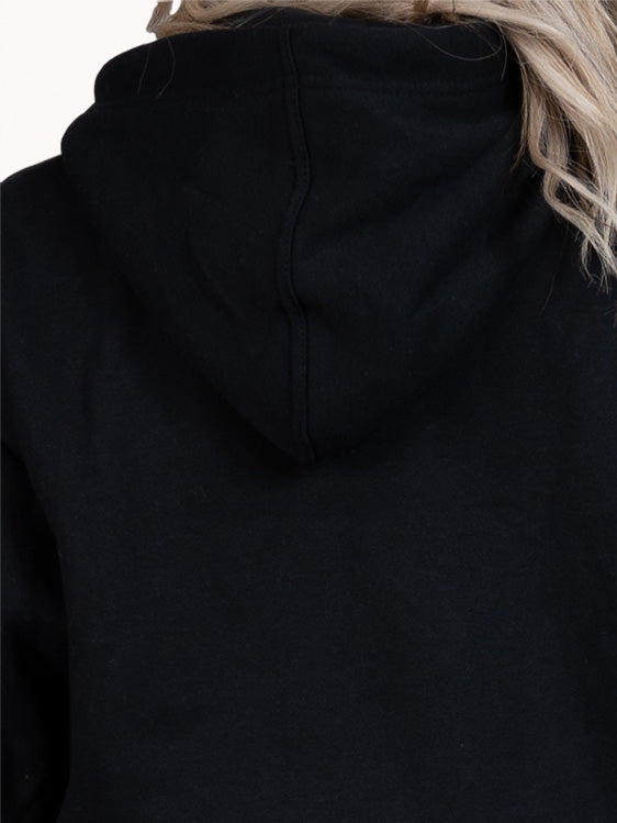 Black cropped hoodie hood