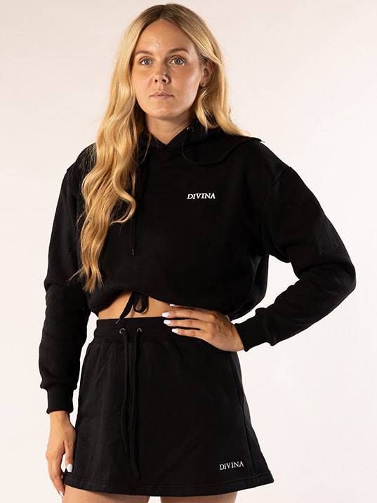 Black Dulcis cropped hoodie side