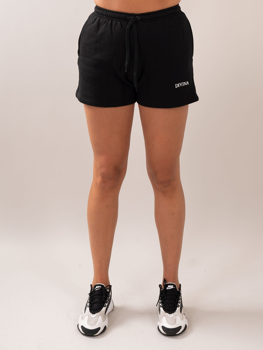 Comfy black shorts women front