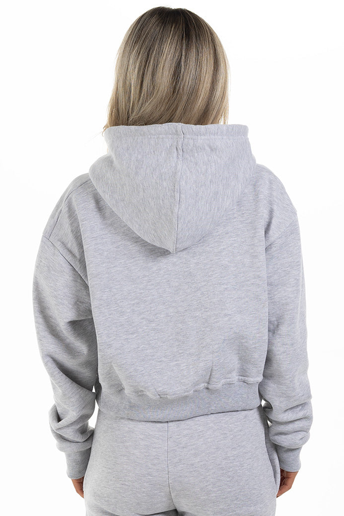 Cropped Hoodie "Comfy" Grey