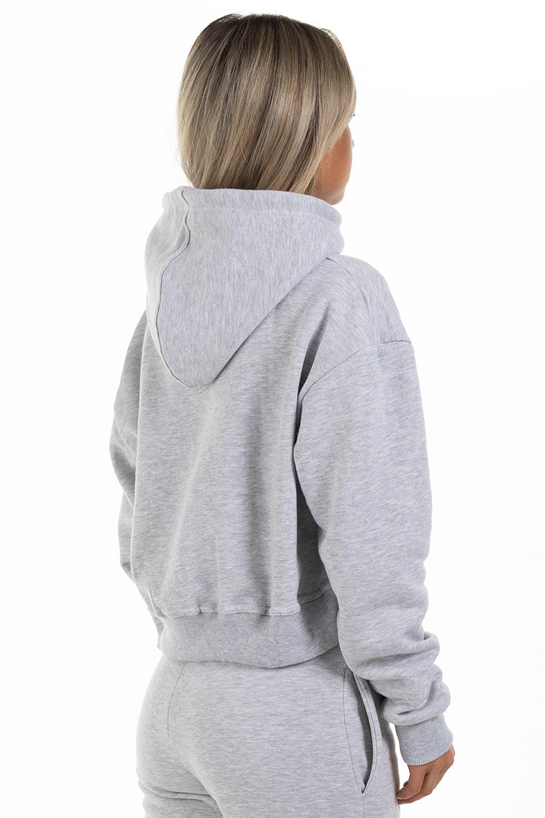Cropped Hoodie "Comfy" Grey