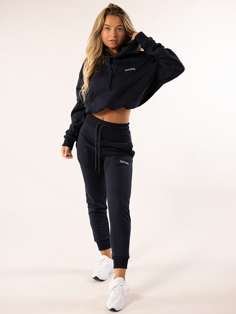 Cropped Set Comfy Navy Front