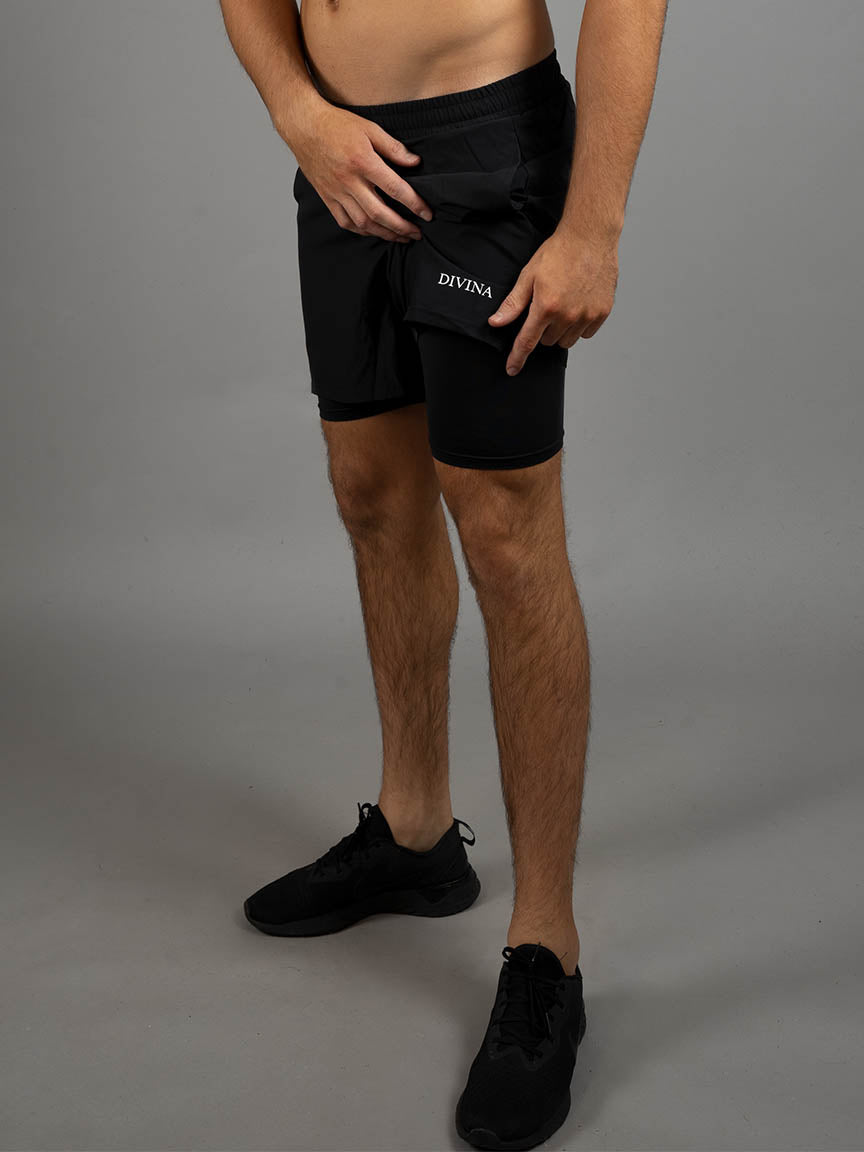 2 in 1 Shorts Fungor Black detail