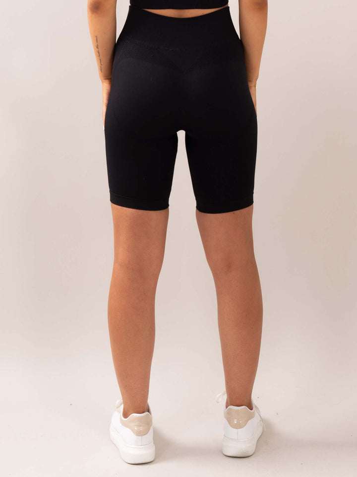 Four Black Seamless Shorts back