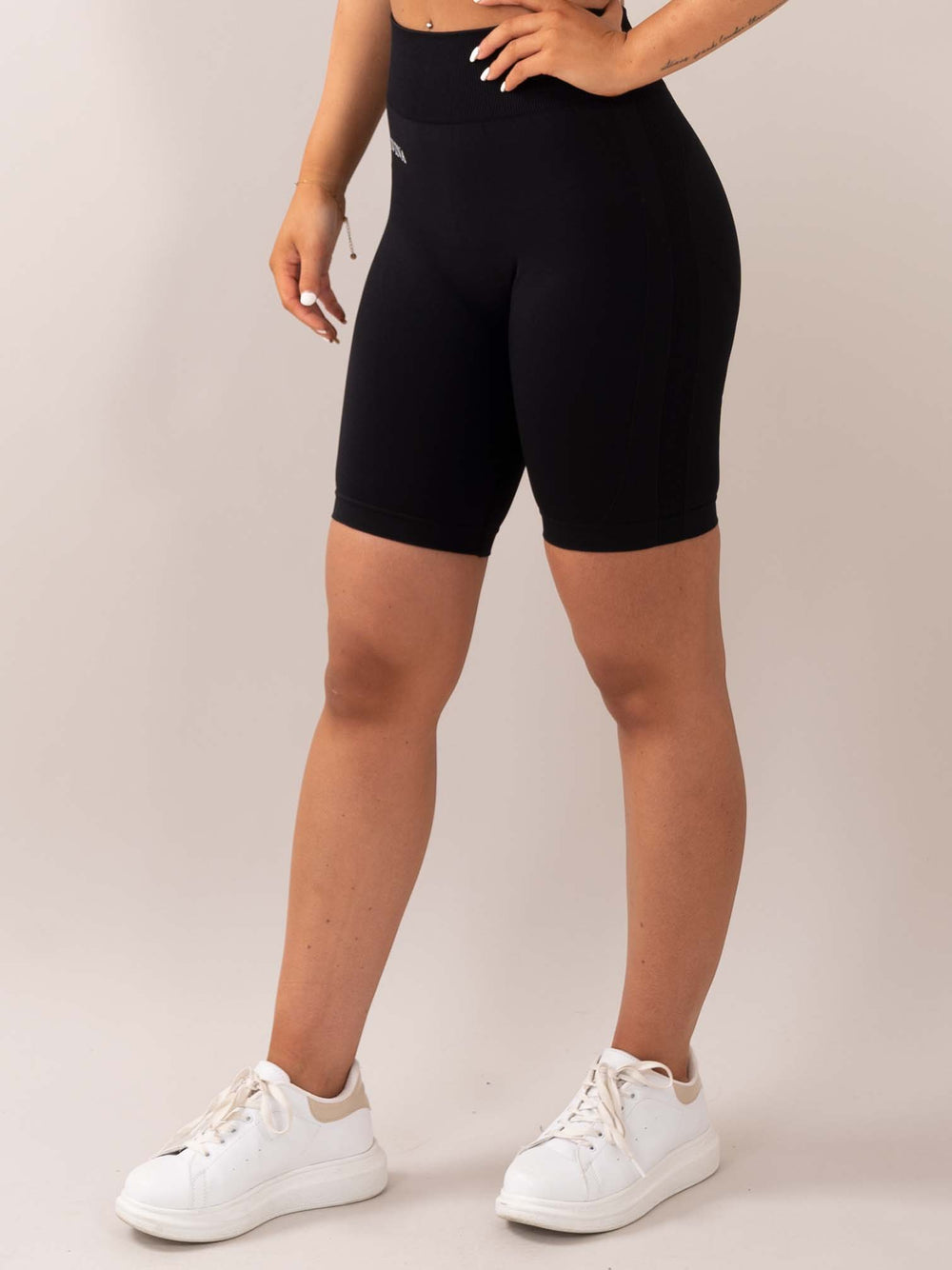 Four Black Seamless Shorts side