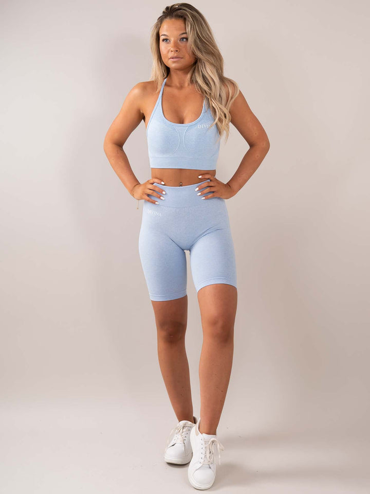 Four blue short set front