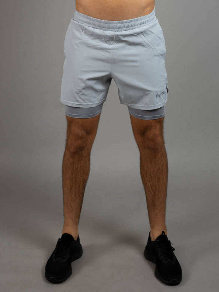 2 in 1 Shorts Fungor grey front