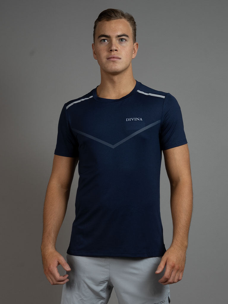 T-shirt V navy front