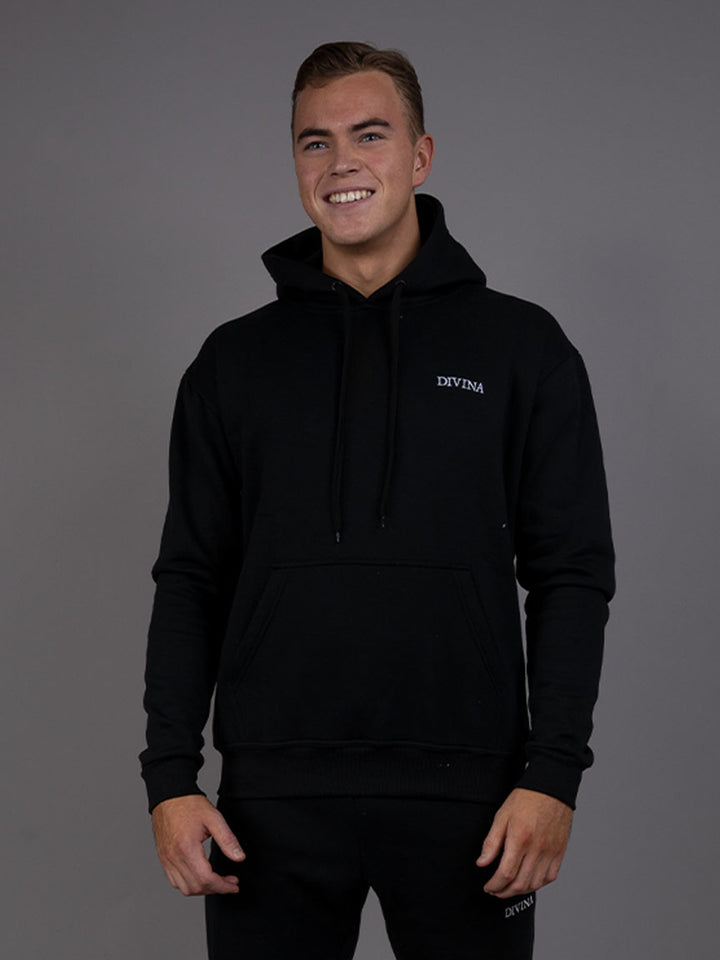 Mens Comfy hoodie black front